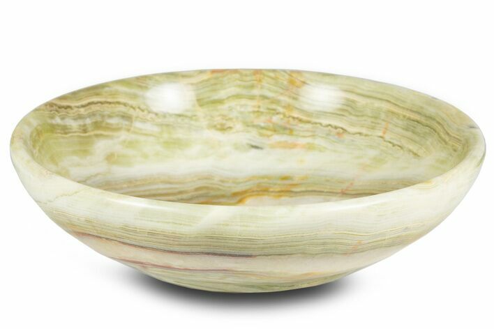 Polished Green Banded Calcite Bowl - Pakistan #301322